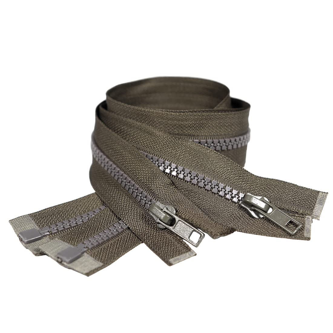 2 Pieces, 8 Sizes, Injected Zipper 5# Separator for Jacket, Coat Sewing, White, Black, etc. 20 Colours, Divisible Plastic Zipper (3076, 60cm)