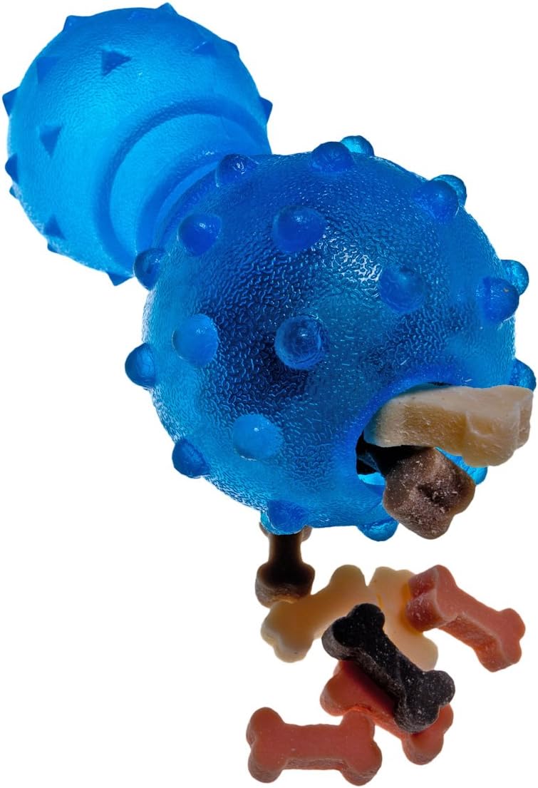 Interactive Dog Toys - Best Treat Dispensing Dog Toy For Puppy And Small Medium Large Dogs - Fill Chew Toy With Treats To Stop Boredom - Bone Shape Design Cleans Teeth - Prime Delivery