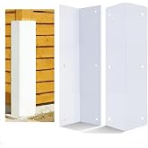 2 Pack White Stainless Steel Corner Guards, 3 3/8" x 3 3/8" x 11 3/4" | Metal Siding Corner Protector, 89&deg; Angle, Outdoor Protection for Exterior Walls, Fences &amp; Pavilions