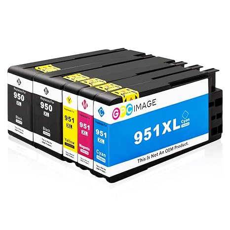 GPC Image 5 Pack Kompatible Tintenpatronen für HP 950XL 951XL 950 XL 951 XL für HP Officejet Pro 8620 8610 8100 8630 8600 251