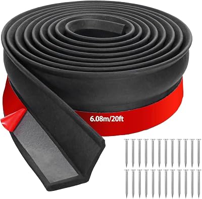 JAHOMFAI 6m Garage Door Seal Weather Stripping Draft Excluder Kit EPDM Rubber