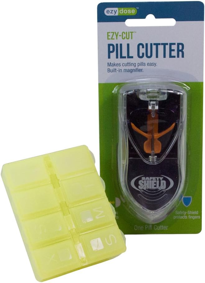 EzyCut Pill Cutter with Builtin Magnifier Comes with Yellow 8