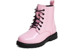 DREAM PAIRS Boys Girls Side Zipper Combat Ankle Boots(Toddler/Little Kid