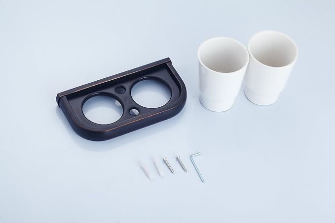 Beelee BA7408B Badezimmer-Toilette Doppel-Glas-Zahnputzbecher mit