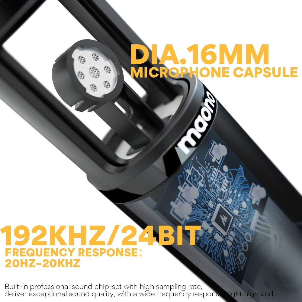 Podcast Microphone 192KHZ/24BIT MAONO AU-PM420 Metal USB Condenser Cardioid PC Mic with Professional Sound Chipset for Gaming, Streaming, YouTube, Voice Over, Studio/Home Recording: Computers & Accessories