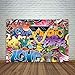 WOLADA 7X5ft Graffiti Backdrop Hip Hop Backdrop Vinyl Photography Backdrop Birthday Party Adult Child Baby Shower Photo Studio Props 10991