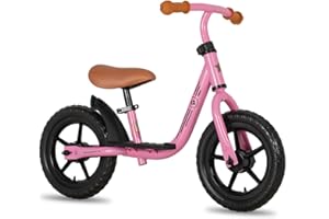 JOYSTAR 10"/12" Toddler Balance Bike for Girls & Boys, Ages 18 Months to 5 Years, Kids Push Bike with Footrest & Adjustable Seat Height, First Birthday Gifts for 2-5 Boys Girls