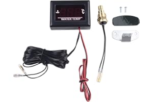 Lawnoval Digital for Water Temperature Gauge Kit with Sensor Car Engine, 12V-24V, 0-120, Cable