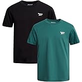Reebok Boys Athletic Shirts - 2 Pack Breathable Short Sleeve Crewneck Cotton Boys Shirts - Active Kids Clothes for Athleisure