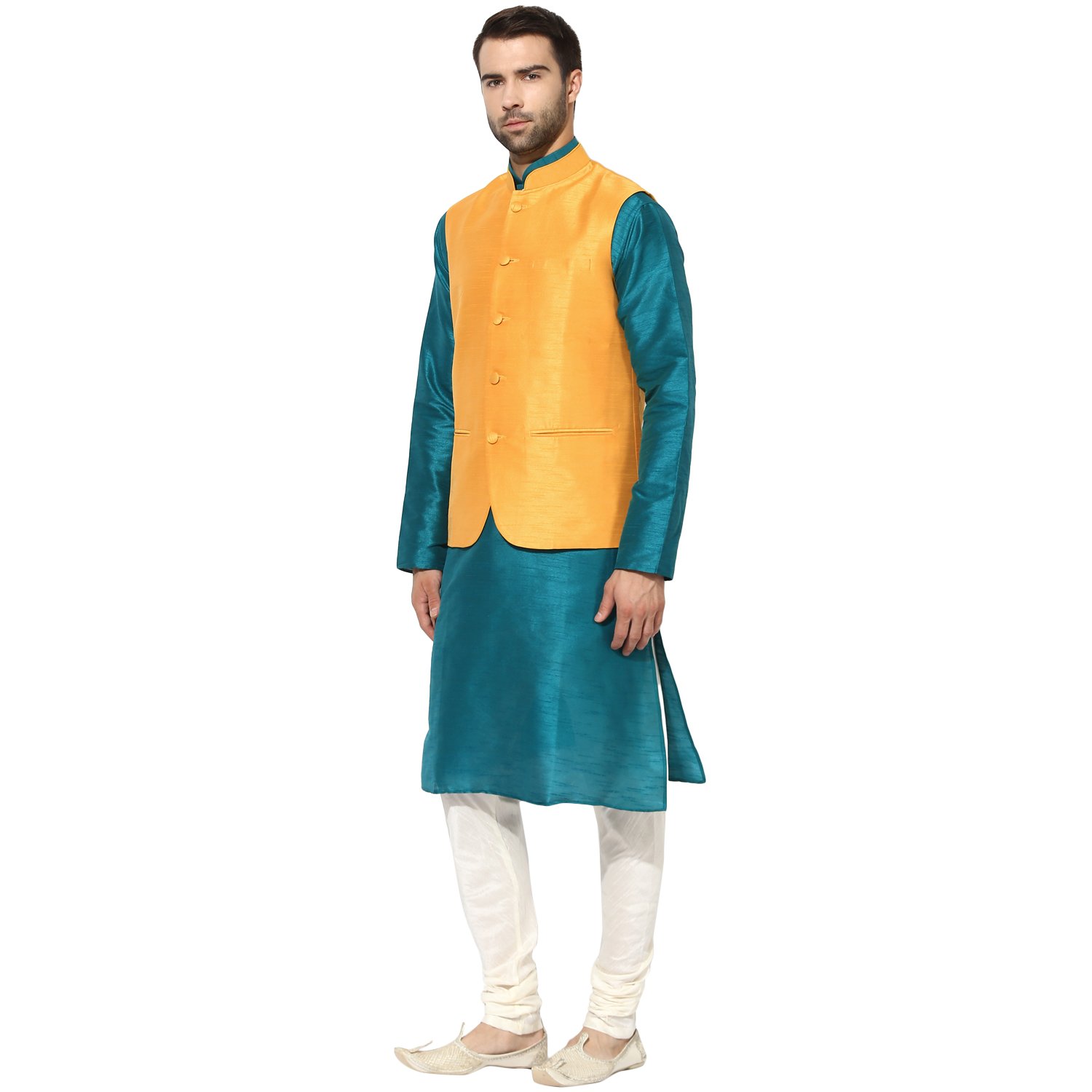 kisah dupion silksolid colouredwaistcoat for men's