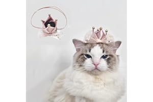 NOPIKKU Adorable Satin Crown Hat for Small Animals for Parties & Holidays Costume Outfit Accessories for Cats Small-Breed Dogs Puppy Rabbit