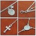 Gleamart Women Multi-Layer Sequins Choker Layered Beads Long Sweater Chain Necklace with Cross Pendant Silver