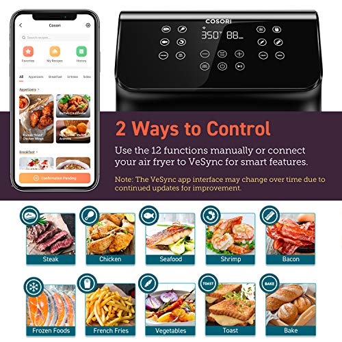 COSORI Smart Air Fryer(100 Recipes), 12-in-1 Large XL Air Fryer Oven with Upgrade Customizable 10 Presets & Shake… - Image 3