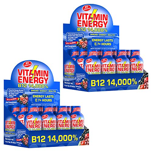 Vitamin Energy B12 Energy Drink Shots, Acai Pomegranate Flavor, Up to 7