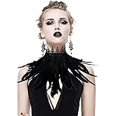 Bufeti Halloween Witch Feather Collar Cape Shawl Swan Wings Shoulder Wrap for Women Crow Cosplay Costume