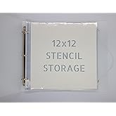 Stencil Storage Binder, 12x12 Binder with Sleeves - Folder with 30 Clear Sheet Protectors Holds 12x12 Stencil Size ,12 x 12 Presentation Book, Art Portfolio for Kids Artwork, Album for 12x12 Paper