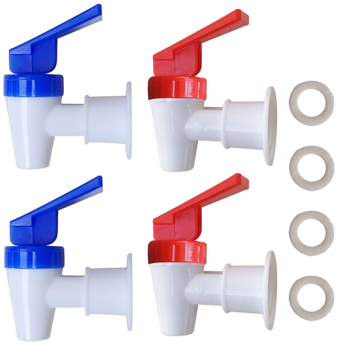 Photo 1 of Replacement Cooler Faucet - 2 Blue and 2 Red Water Dispenser Tap Set - Internal Thread Plastic Spigot.…