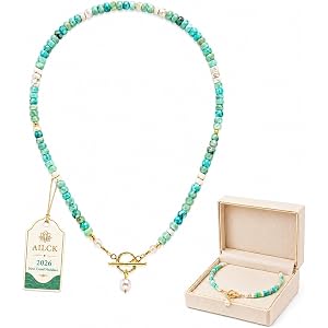 Turquoise Jewelry for Women Necklaces Pearls Beaded Dainty Gold and Chunky Beads Dainty Gold Silver