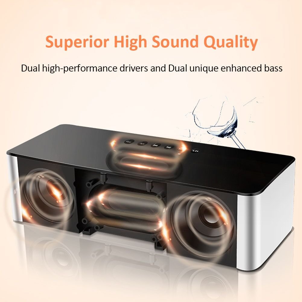 Wireless Bluetooth Speakers,XPLUS All-in-1 Portable HIFI V4.0 Wireless Bluetooth Speakers with Alarm Clock, Hands-Free Speakerphone with Mic, Support TF Card for Smartphones and All Audio Enabled Devices
