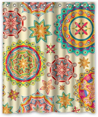 Beautiful Christmas Decorations Trippy Cirles/ Christmas Shower Curtian- Fashion Personalize Custom Bathroom Shower Curtain Waterproof Polyester Fabric 60(w)x72(h) Rings Included