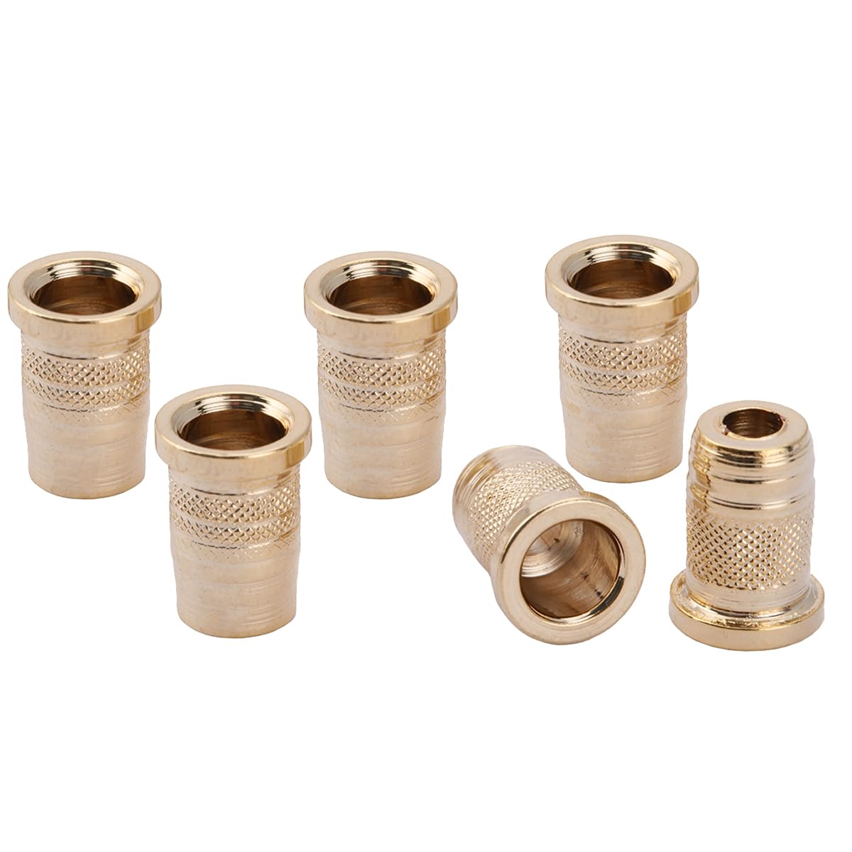 Musiclily Pro 11mm Steel Top Guitar String Ferrules String Through Body for Telecaster Strat Style Electric Guitar, Gold (Set of 6)