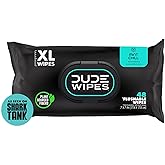 DUDE Wipes Flushable Wipes - 1 Pack, 48 Wipes - Mint Chill Extra-Large Wet Wipes with Eucalyptus & Tea Tree Oil - Sewer and S