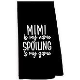 Pugwak Mimi Gifts Kitchen Dish Towels 16x24 Inch, Grandma Gifts for Christmas from Grandkids, Grandmother Gift, Mimi is My Name Decorative Hand Towel Tea Towels for Kitchen Bathroom Decor