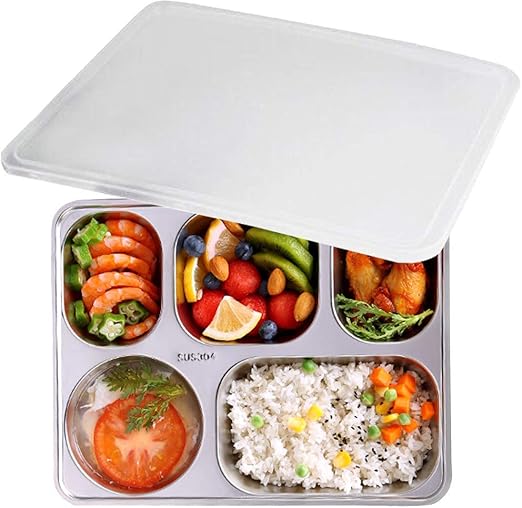 Caja de almuerzo, aiyoo 304 Acero inoxidable alimentos contenedor de