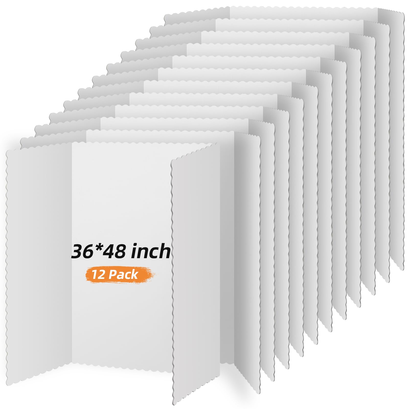 Photo 1 of 12 Pieces Tri Fold Poster Boards Bulk, Lightweight Science Display Boards, Trifold Presentation Display Board for Science Fair Project(36 x 48 Inch,White)
