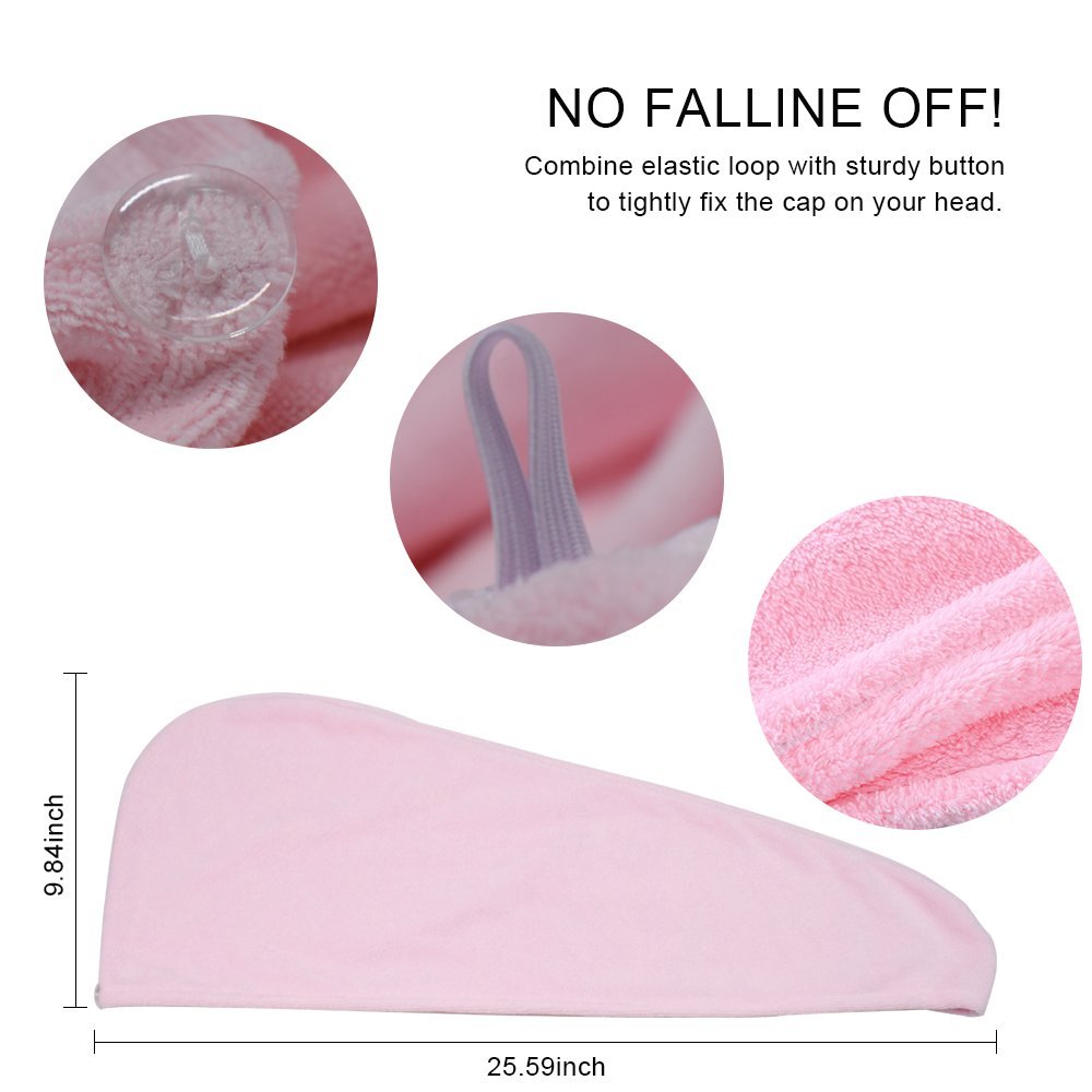 Microfiber Hair Towel - OKEER Super Absorbent Hair Drying Towel Large Anti-Frizz Turban Wraps for Women