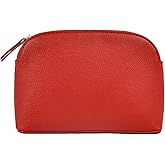 kamumanni Pu Leather Cosmetic Bag, Travel Makeup Organizer Portable Makeup Pouch for Overnight Multifunctional Storage Bag Cosmetic Clutch (Red)