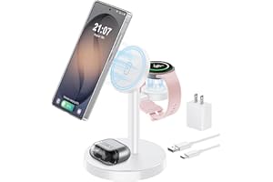 Magnetic Wireless Charger for Samsung, 3 in 1 Fast Charging Station Phone Charger Stand Compatible with Samsung Galaxy S26 S2