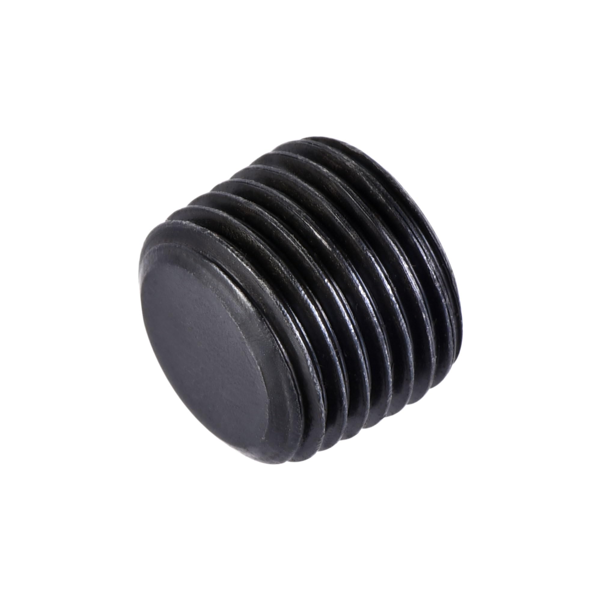 sourcing map Carbon Steel Internal Hex 1/8NPT Male Thread Socket Pipe Plug Black, for Garden Pipe Pneumatic Solenoid Valve, 20Pcs