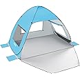 TOBTOS UPF 50+ Pop Up Beach Tent, Easy Set Up Beach Umbrella, Sun Shelter for 2-3 People UV Protection Portable Sunshade, Bab