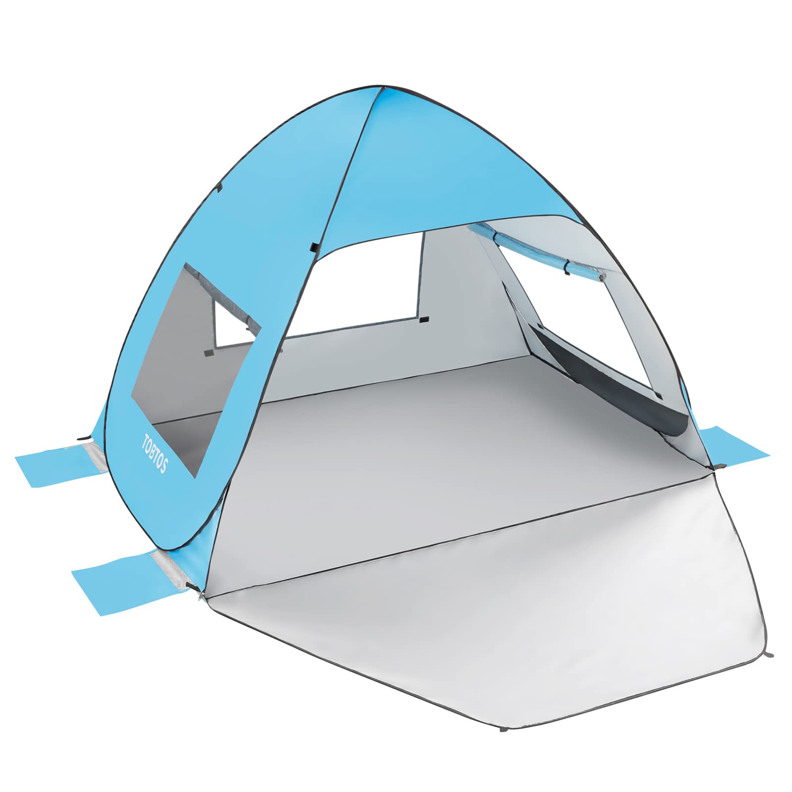 Photo 1 of TOBTOS UPF 50+ Pop Up Beach Tent, Beach Umbrella, Automatic Sun Shelter 2-3 People UV Protection Portable Sunshade, Easy Set Up Baby Canopy Cabana, Lightweight with Carry Bag