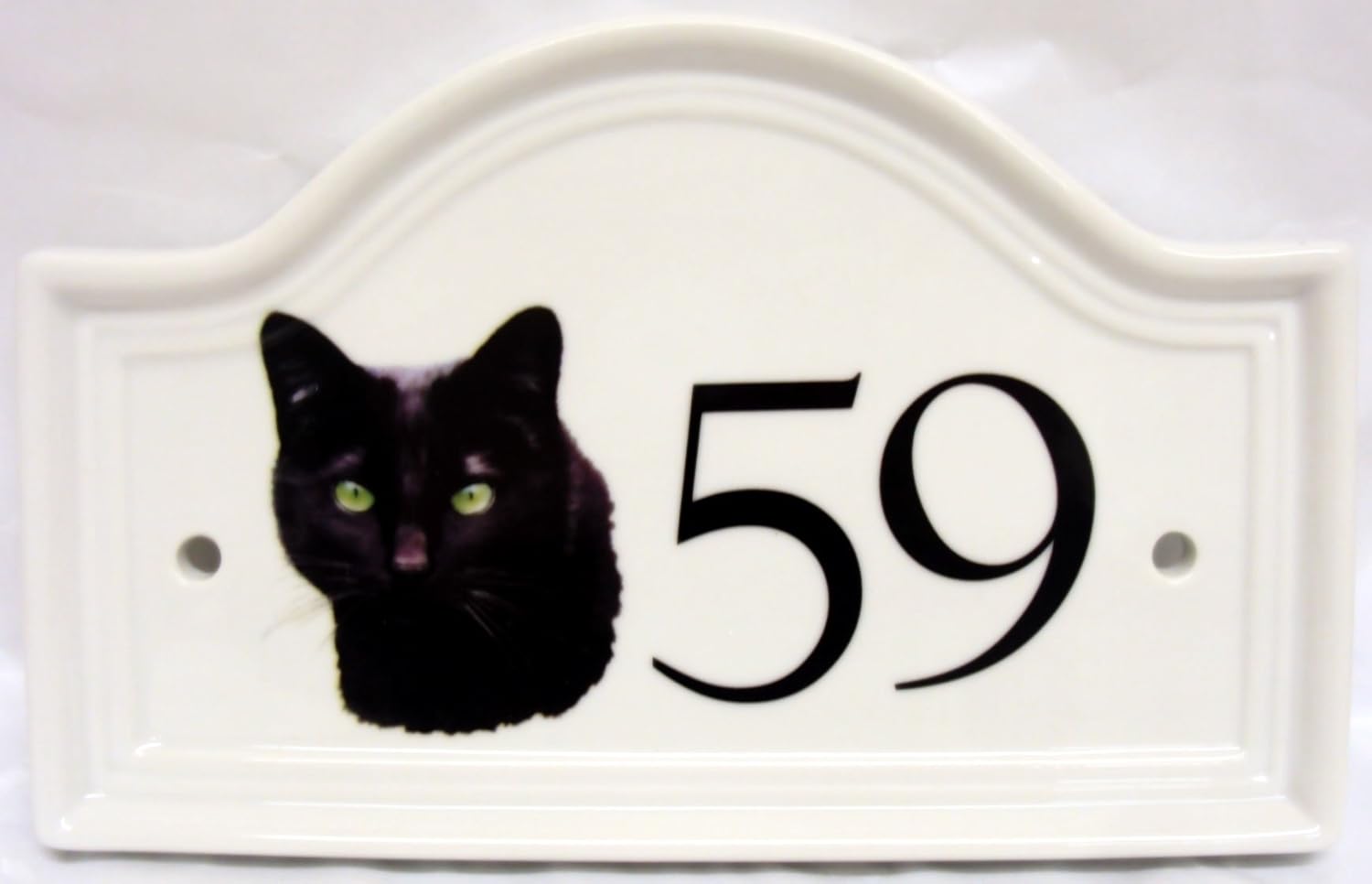 Black Cat House Door Number Plaque Black Cat Ceramic Number Sign Any Number Available Hand
