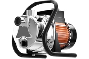 SHANGDA 1.5 HP Portable Water Transfer Pump 1500 GPH Shallow Well Pump Garden Booster Sprinkler Pumps for Irrigation Lawn Farm Water Removal with Adapters, Orange