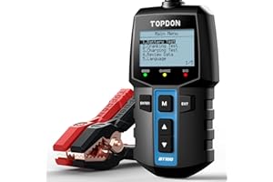 TOPDON Car Battery Tester BT100 12V Automotive 100-2000CCA Battery Health Faults, Alternator Analyzer, Load Cranking Tester for DIYers, Auto Repair Shops, 4S Stores, Battery Manufactures
