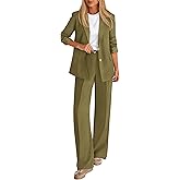 KIRUNDO Womens Suits 2 Piece Set Business Casual Blazer Jacket Wide Leg Dress Pants Suits Professional Work Office Outfits