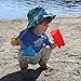 Toddler Boys Quick Dry Sun Protection Hat 50 UPF, Drawstring Adjustable, Stay-On (M: 6-18m, Blue Shark)