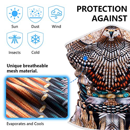 Unisex Rave Bandana Face Mask for Dust Wind Sun UV Protection Neck Gaiter/Face Scarf/Face Cover