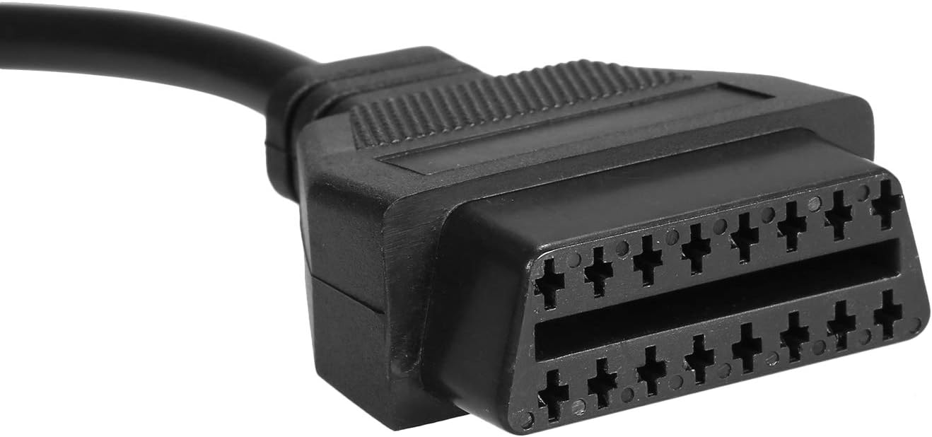 Leepesx C/&acirc;ble Extension OBD-II 12 Broches /&agrave; OBD OBDII 16 Broches du connecteur Adaptateur de Remplacement pour GM 12 Broches 40cm