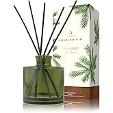 Thymes Frasier Fir Reed Diffuser Set – Includes Reeds, Fragrance Oil, and Frosted Glass Bottle – Fragrance Oil Diffuser – Room Fresheners – Luxury Home Decor – Green (Heritage, 4 fl oz)