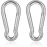 Marine Grade 316 Marked Stainless Steel Carabiner Clips, Heavy Duty Spring Snap Hooks for Gym, and Outdoor Activities