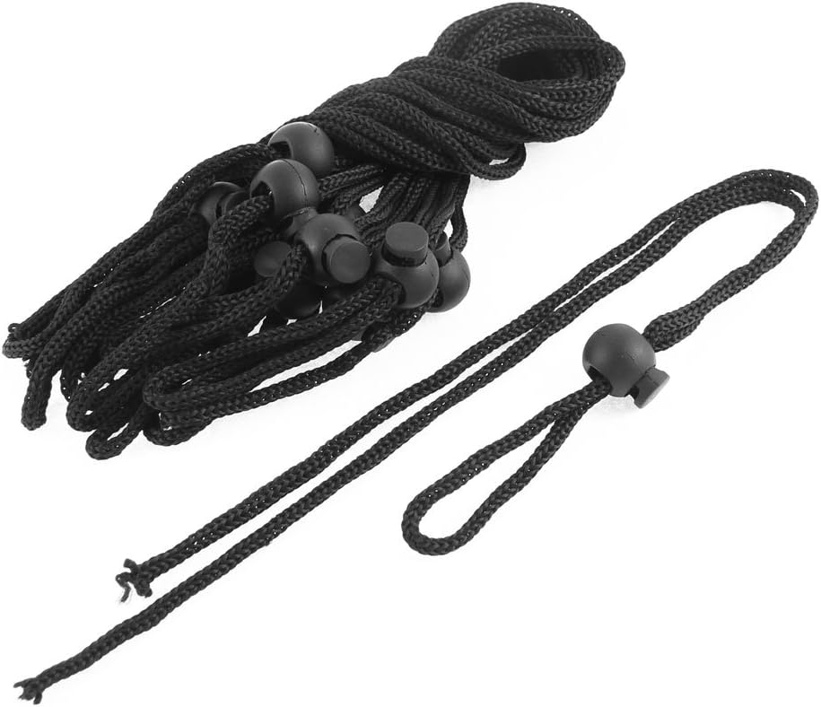Sourcingmap Backpack Cord Lock Ends Buckle Clip Pull String Lanyard 10pcs Black