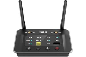 1Mii B03S Bluetooth 5.3 Transmitter Receiver for TV Home Stereo, Wireless Audio Adapters with Audiophile DAC, aptX Adaptive/L