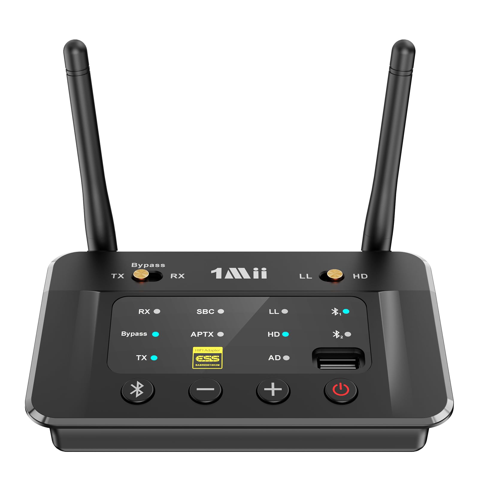 Photo 1 of 1Mii B03S Bluetooth 5.3 Transmitter Receiver for TV Home Stereo, Wireless Audio Adapters with Audiophile DAC, aptX Adaptive/LL/HD, Dual Link, Optical RCA AUX 3.5mm Inputs/Outputs