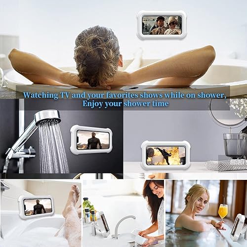 Upgraded 480° Rotating Shower Phone Holder Waterproof Case with Touch  Screen,OOLYICO Shower Accessories Guardi