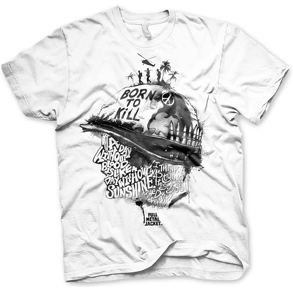 Full Metal Jacket Officially Licensed Allover Print T-Shirt - White