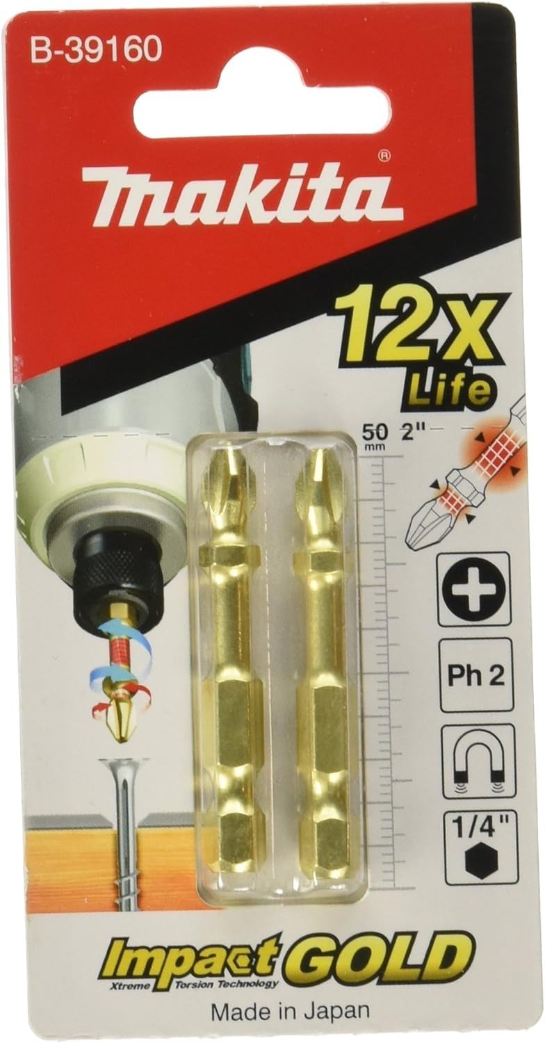 Makita B-39160 Impact Gold Double Torsion Bits, 50mm